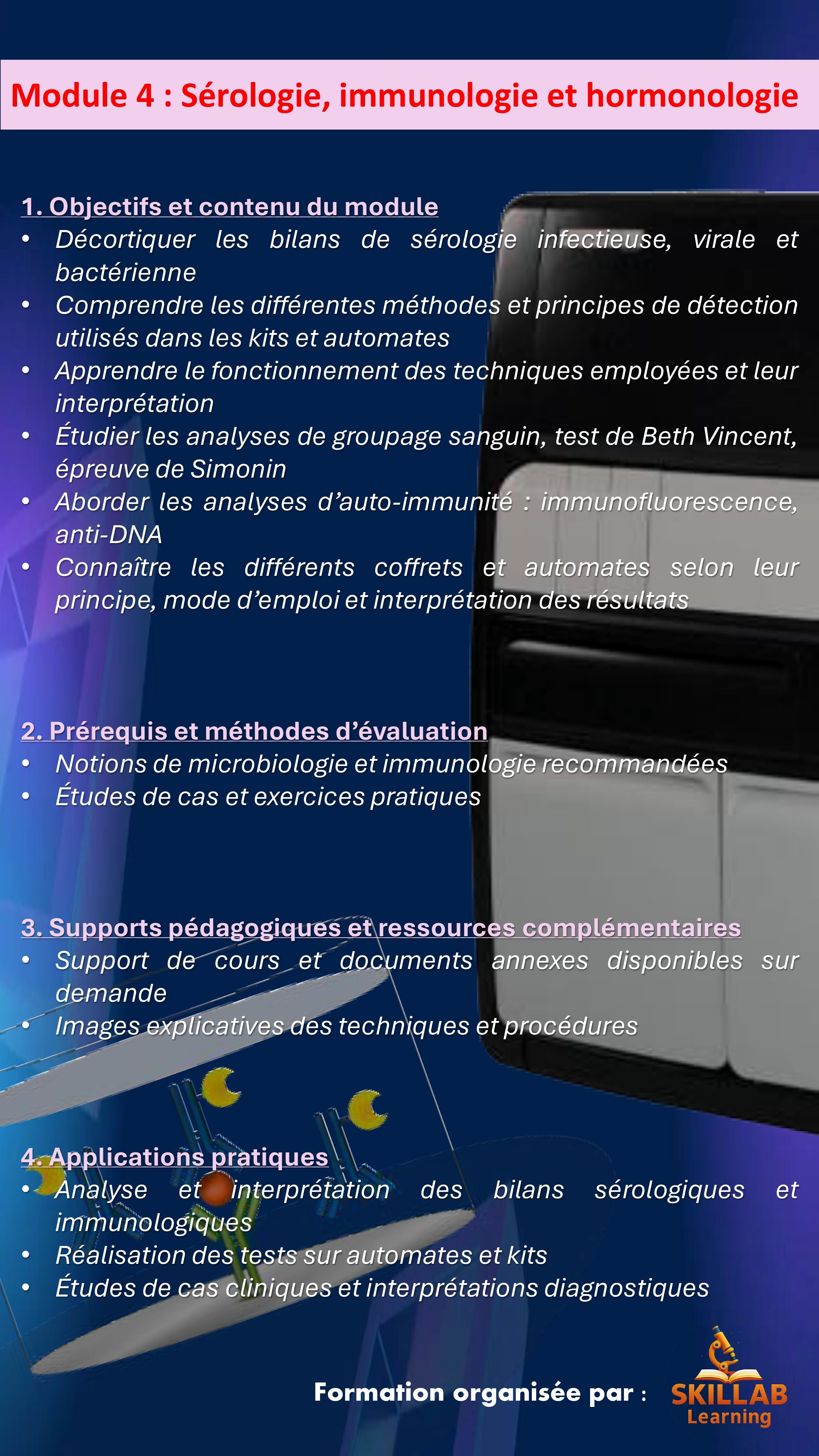Module 4 : Sérologie, immunologie et hormonologie (3h) - Date de la séance : 20/09/2026